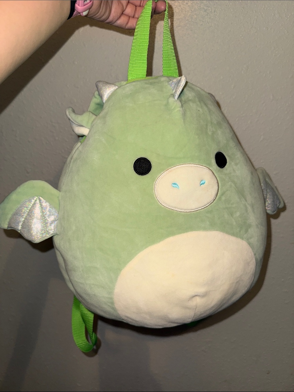 Tatiana Dragon Squishmallow Backpack Mint Green Kellytoy Plush Bag